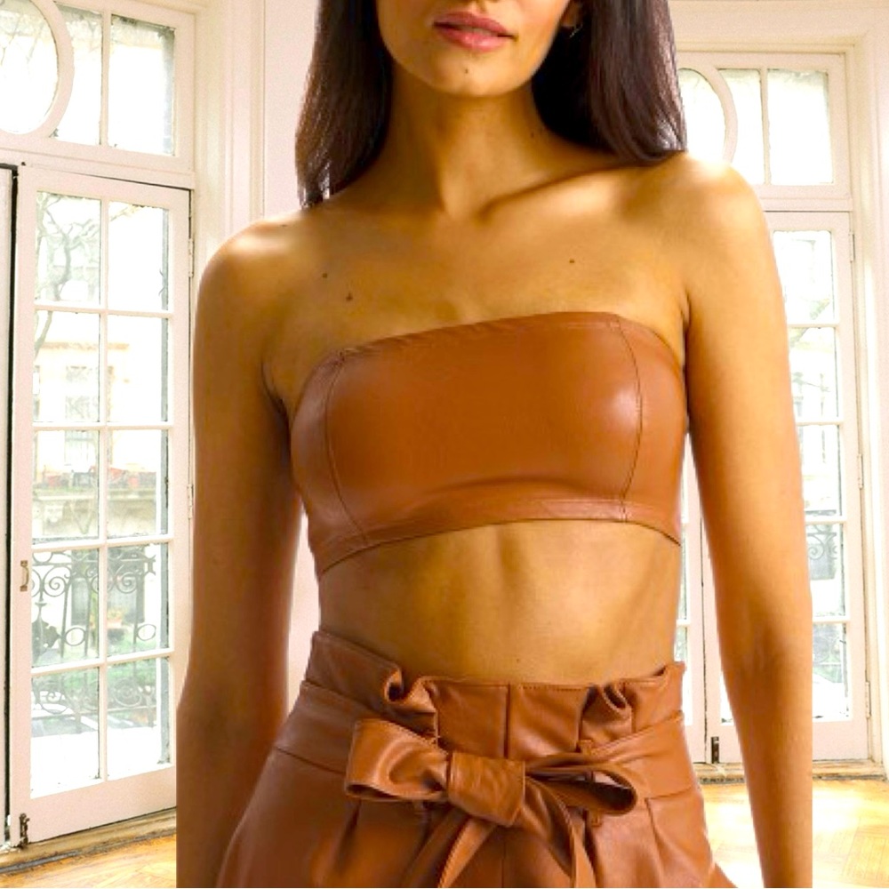 Commando Lux Faux Leather Bandeau Top NWT